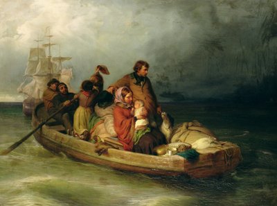 Emigrant Passengers on Board, 1851 by Felix Schlesinger